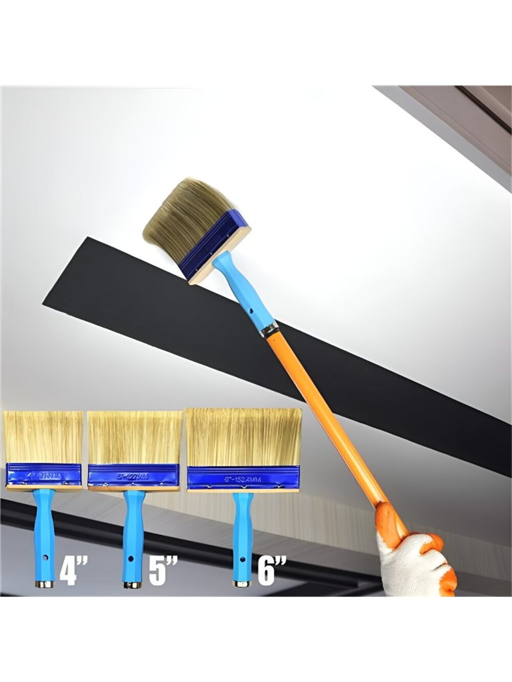 3 Pack (4,5,6inch) Heavy Duty Professional Stain Brush, Double Thick 1.2 inch